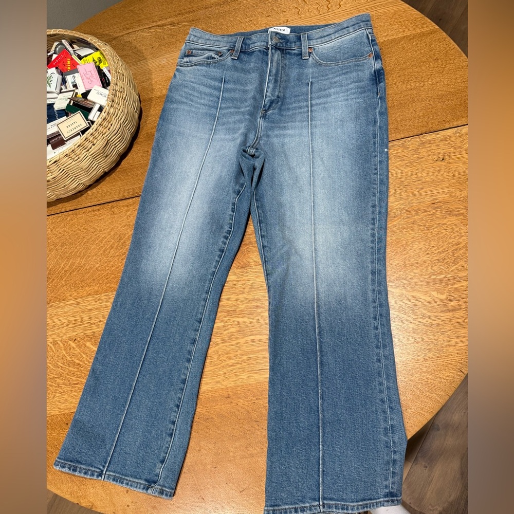 Pistola Blue Flare Wide Leg Jeans